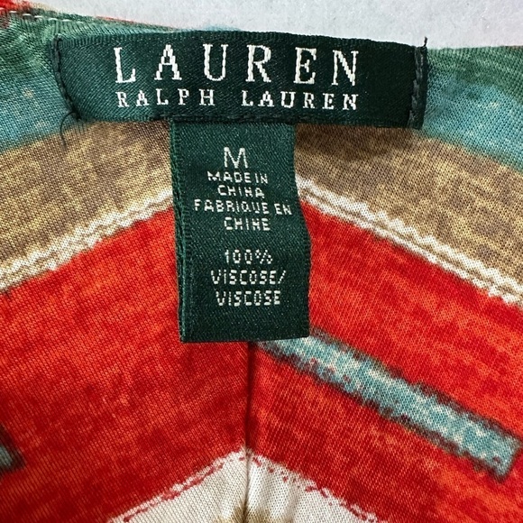 Lauren Ralph Lauren Western Southwest Aztec Striped Handkerchief Dress Med READ - Picture 4 of 6